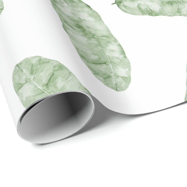 Tropical Banana Leaves Wrapping Paper (Roll Corner)