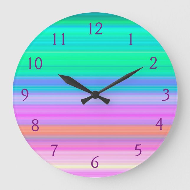 Tropical Bands Wall Clock (Front)