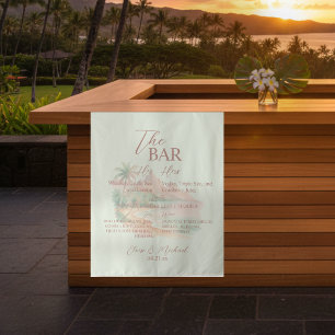 Tropical Bar and Signature Drink Watercolor Island Tapestry