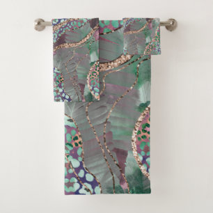 Tropical Batik Animal Glitter Glam 2 Bath Towel Set