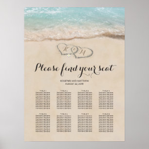 Tropical Beach 8 Table Wedding Seating Chart