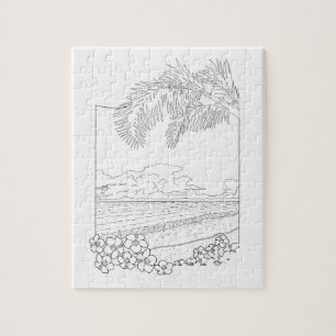 Tropical Beach Adult Colouring Puzzle