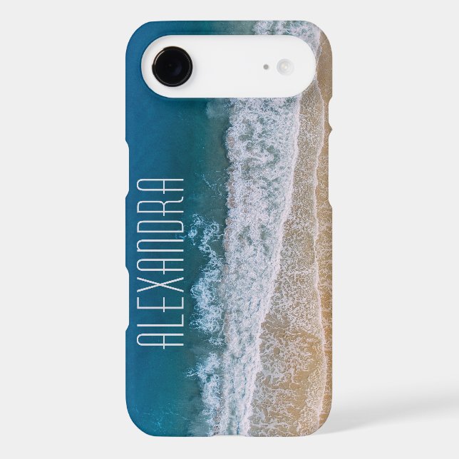 Tropical Beach Aerial View Name Customised Case-Mate iPhone Case (Back)