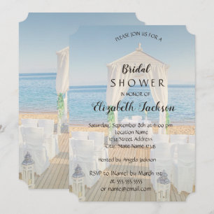Tropical Beach Arbor Bridal Shower Invitation
