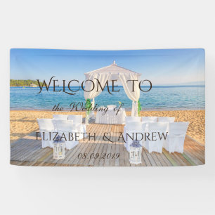 Tropical Beach Arbor   Wedding Banner