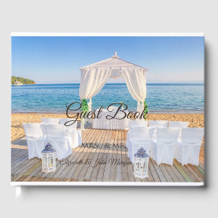 Tropical Beach Arbor  Wedding Guest Book