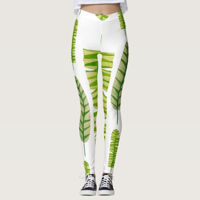 Tropical Beach Art Leggings (Front)