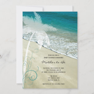Tropical Beach Baby Shower Invitation