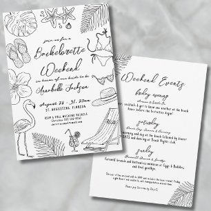 Tropical Beach Bachelorette Party Invitation