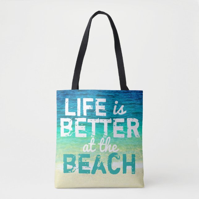 tropical beach bag typography design (Front)