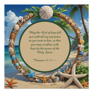 Tropical Beach Bible Verse Memory Anchor Download Poster