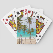 Tropical Beach Bicycle Playing Cards