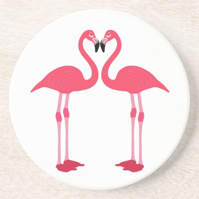 Tropical Beach Birds Destiny Flamingos Coaster (Front)