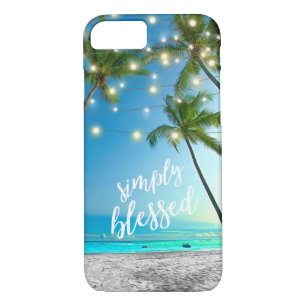 Tropical Beach Blessed Palm Trees String Lights iPhone 8/7 Case