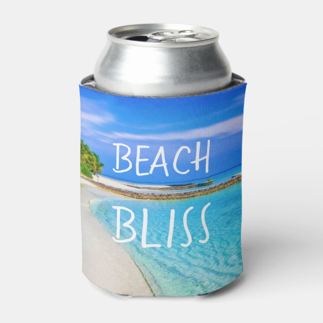 Tropical Beach Bliss Can Cooler (Can Front)