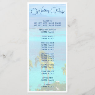 Tropical Beach Blue Summer Wedding Programme