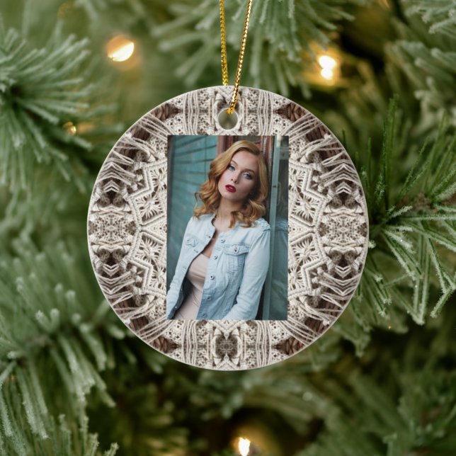 tropical beach boho chic tribal macrame crochet ceramic tree decoration (Tree)