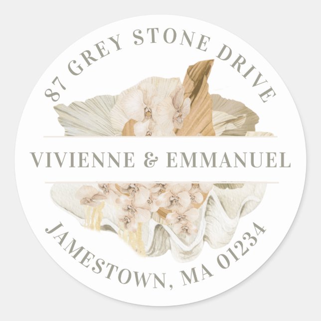 Tropical Beach Boho Return Address Label (Front)