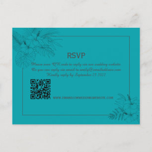 Tropical Beach Boho Summer QR Code RSVP  Postcard