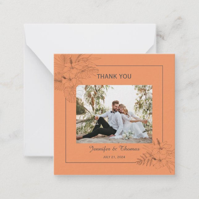 Tropical Beach  Boho Summer Thank You Card (Front)