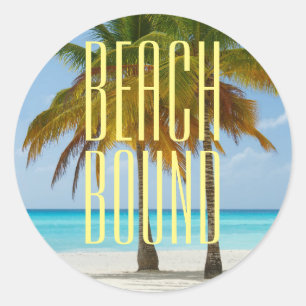 Tropical Beach Bound Classic Round Sticker