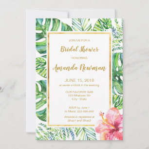 Tropical Beach Bridal Shower Invitation