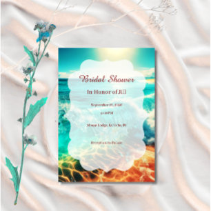 Tropical Beach Bridal Shower Invitation