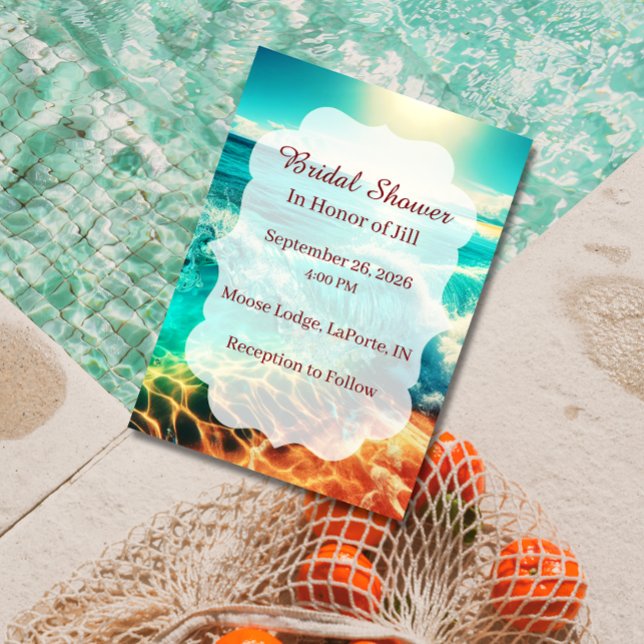 Tropical Beach Bridal Shower Invitation (Creator Uploaded)
