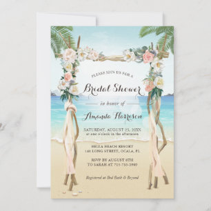 Tropical Beach Bridal Shower Invitation