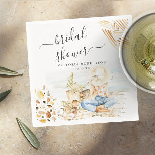Tropical Beach Bridal Shower Napkin