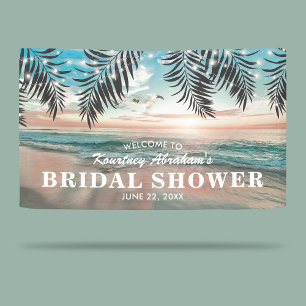 Tropical Beach Bridal Shower String of Lights Banner