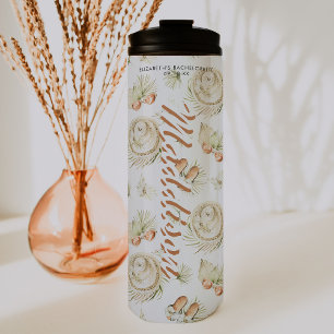 Tropical Beach Bride Tribe   Bachelorette Monogram Thermal Tumbler