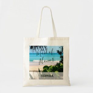 Tropical Beach Bridesmaid  Ocean Blue Summer Tote Bag