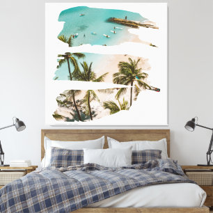 Tropical Beach Brush Strokes Canvas Print