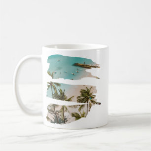 Tropical Beach Brush Strokes Coffee Mug