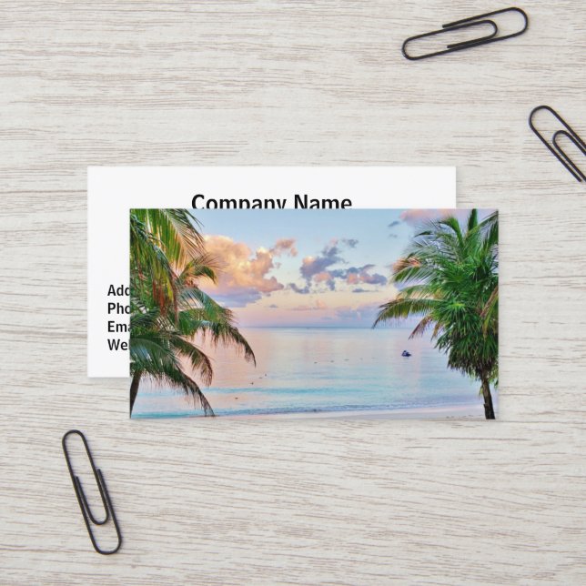 Tropical Beach Business Card (Front/Back In Situ)