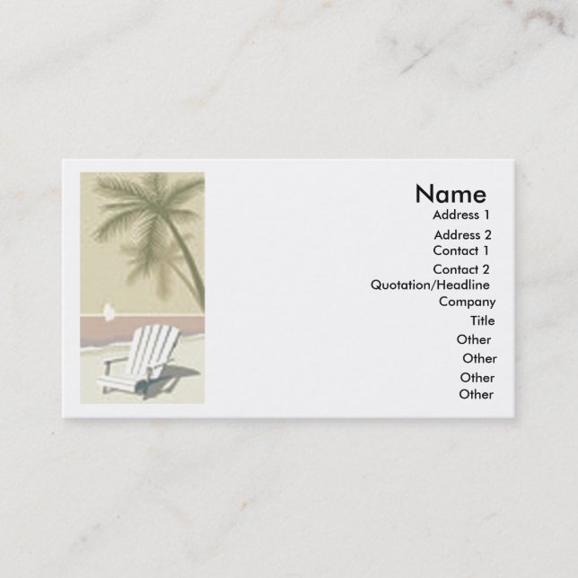 Tropical Beach Business Card (Front)