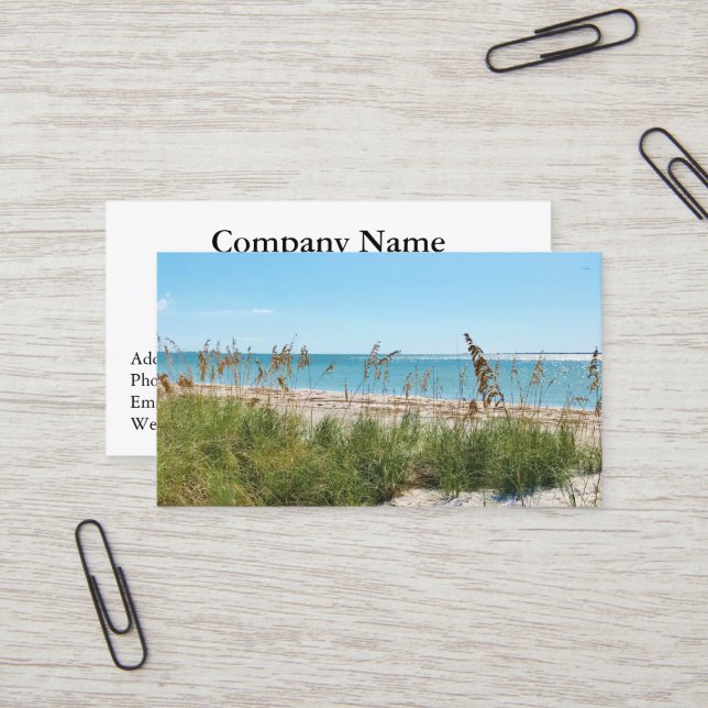 Tropical Beach Business Card (Front/Back In Situ)