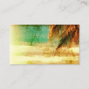 tropical beach business card template palm leaves