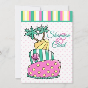 Tropical Beach Cake Invitation
