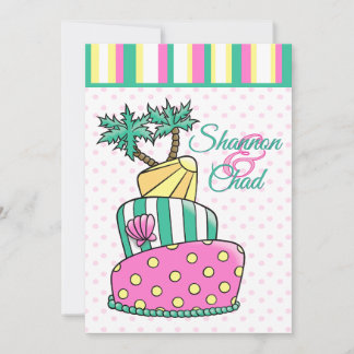 Tropical Beach Cake Invitation