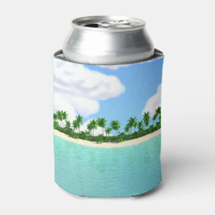 Tropical Beach Can Cooler