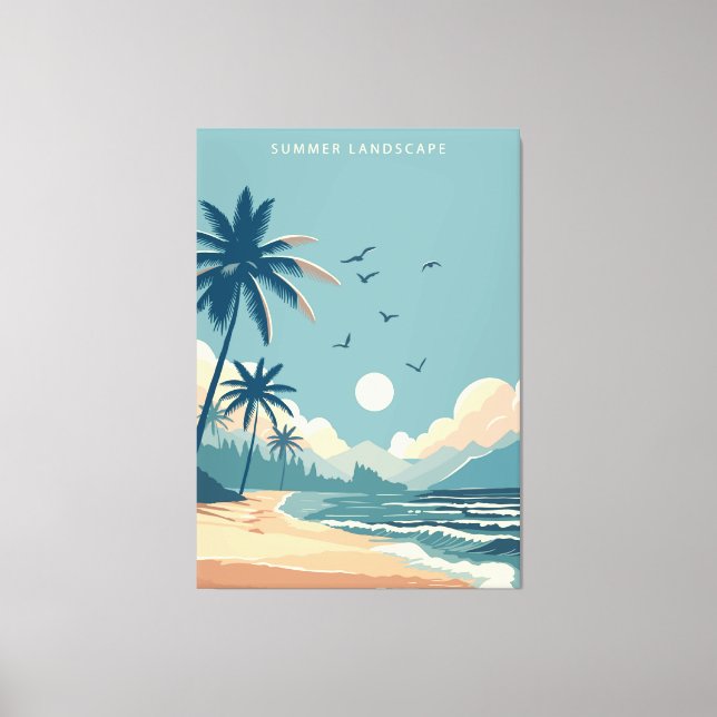 Tropical beach canvas print (Front)