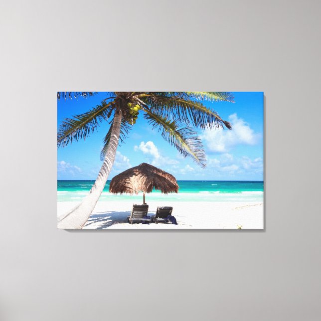Tropical beach canvas print (Front)