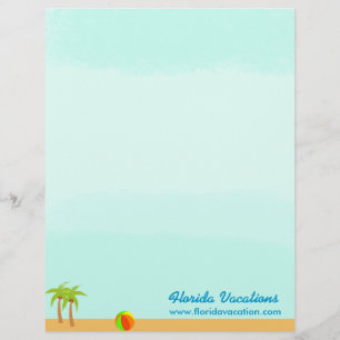 Tropical Beach Caribbean Vacation template Letterhead Template