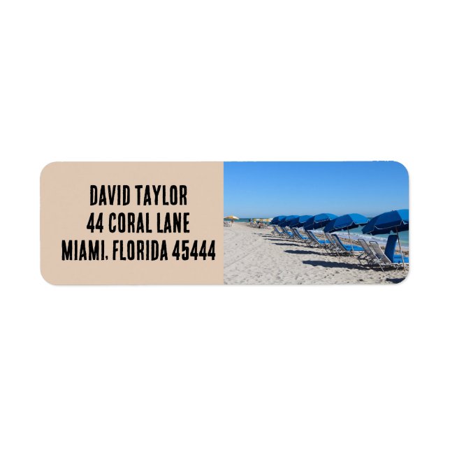 TROPICAL BEACH chairs Return Address Labels (Front)