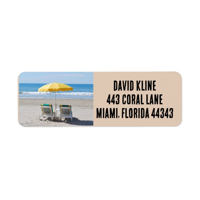 TROPICAL BEACH & CHAIRS RETURN ADDRESS LABELS (Front)