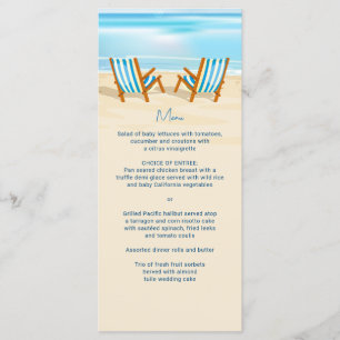 Tropical Beach Chairs Wedding Menu