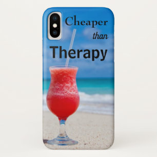 Tropical Beach Cheaper Than Therapy Photo iPhone X Case