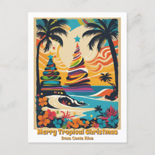 Tropical beach christmas Costa Rica greeting  Postcard